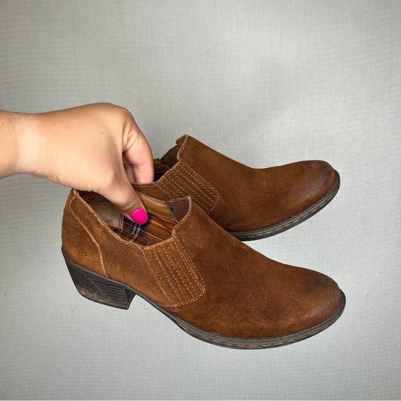 BOC Born | Brown Leather Bootie Suede 8 Ankle Short Fredrika - Picture 1 of 7